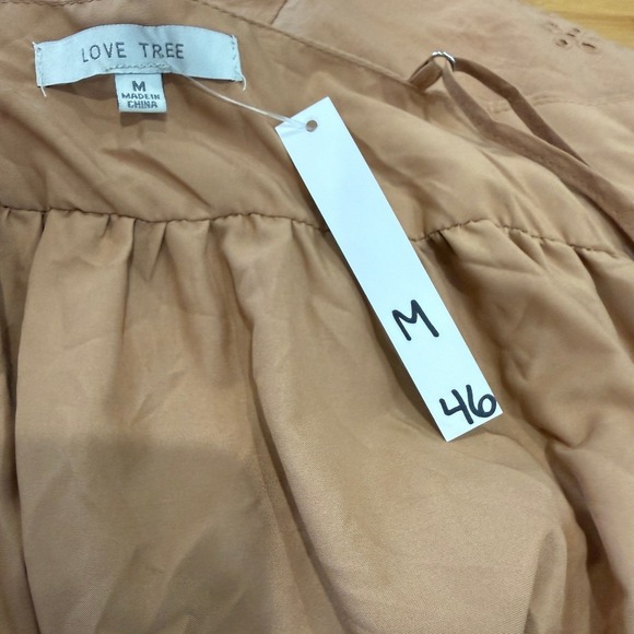 NWT Love Tree Terracotta Eyelet Mini Dress Adjustable Straps M Boho Girlhood - Picture 7 of 13